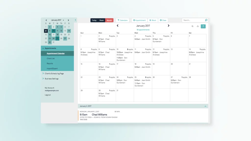 Acuity scheduling software